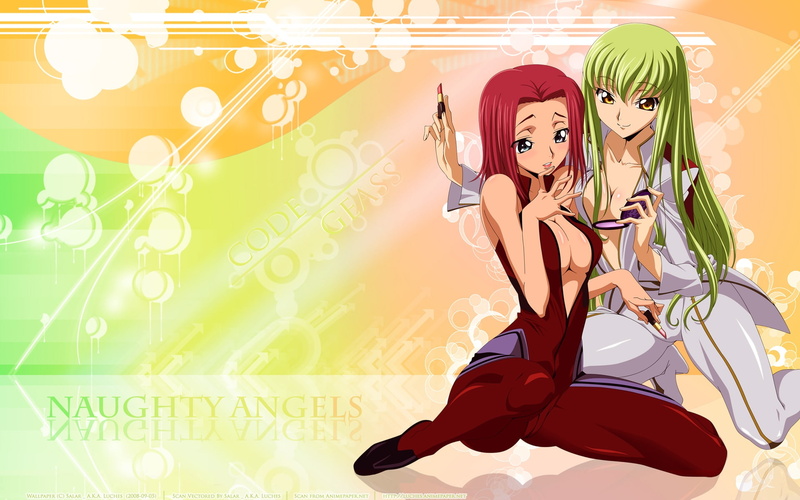 anime, pink hair, hd, art, code, stadtfeld, pink, x, kallen, 1080P, cc, green, geass, Code Geass, hair