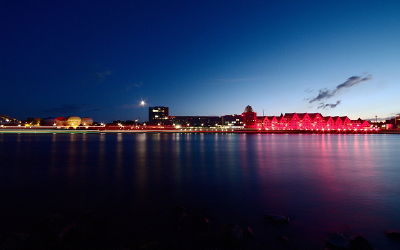 night, Lights, river, art, x, photography, exposure, long, cars, girls, px, hd, 1080P, City, water, long exposure, 1920x1200 px