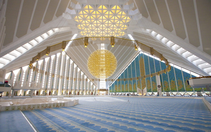 tiled floor, no people, mosque islamic architecture religion chandeliers fasial mosque, 1080P, electric lamp, ceiling, travel, flooring, modern, transportation