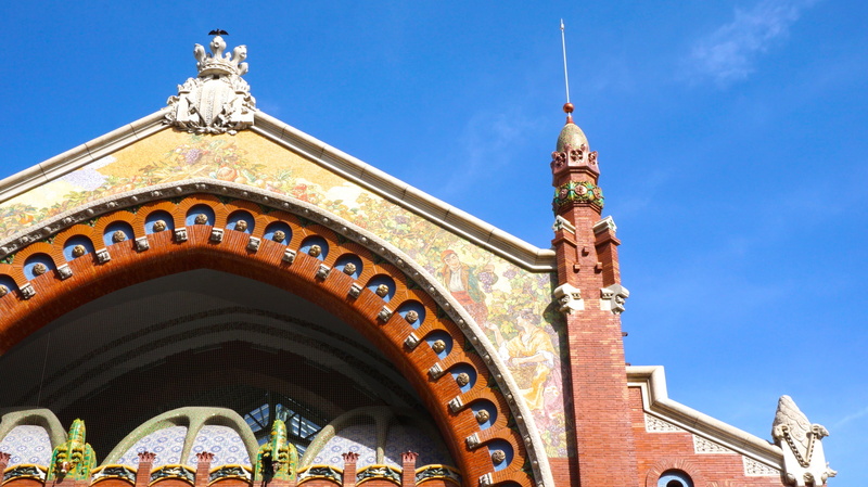 columbus market, travel destinations, ornate, modernist architecture, statue, city, art and craft, sky, day, spain, built structure, clear sky, belief