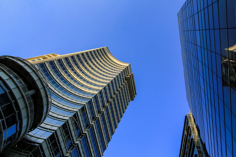 futuristic, light, tower, high, skyscraper, glass, urban space, vanguard, sky, geometry, building, modern architecture, business, steel, company, day, perspective