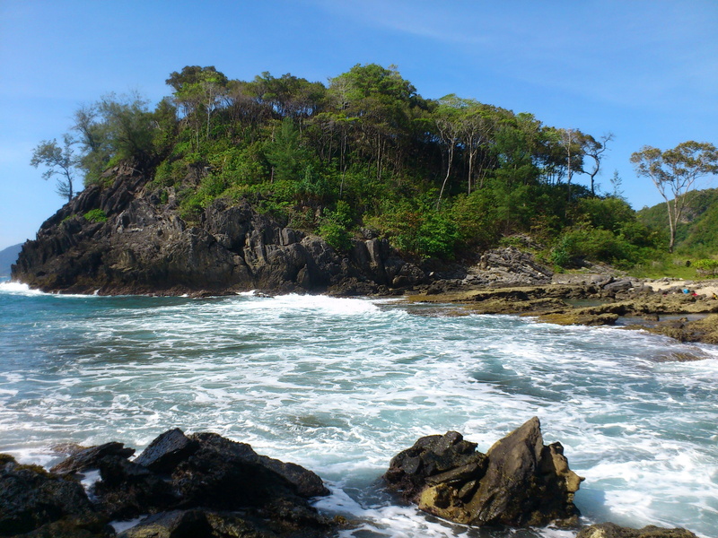 tranquility, blue, 2K, scenics - nature, rock - Object, pacific Ocean, aquatic sport, outdoors, wave, solid, flowing water, tree, tranquil scene, Aceh