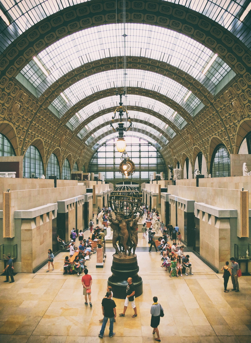 women, ceiling, paris, arch, sculpture, built structure, leisure activity, men, culture, travel destinations, musée dorsay, perspective, indoors, gare du musée dorsay
