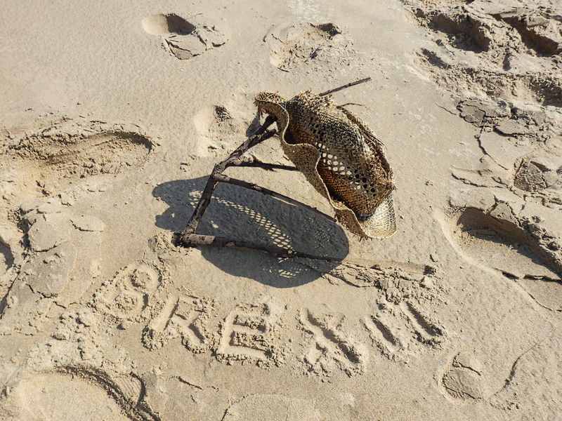 summer vacation, destination, foot, holiday, feet, hat, animal, no people, abandoned, coast, shoe, nature, writing, resort, tourism, marine, footprint