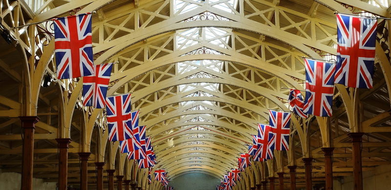 british, architecture, barnstaple, perspective, arch, day, architectural feature, architectural column, celebration, hall, devon, patriotism, in a row