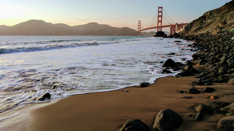 ocean shore, scenics - nature, bridge, california, bridge - Man Made Structure, transportation, waves, nature, water, coastline, connection, island, solid