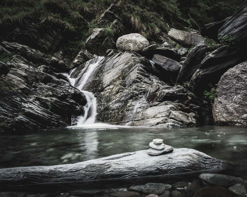 near, stream, three, grass, no people, animal, rock - object, day, moody, scenics - nature, fall, waterfall, long exposure, lake, solid, water