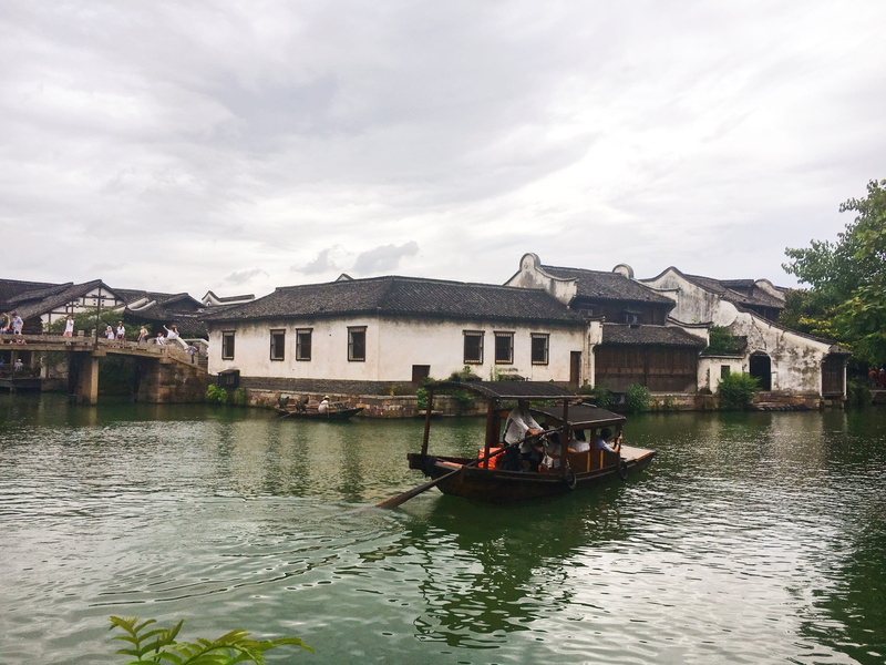 river, nautical vessel, wuzhen, transportation, cloud - sky, travel, real people, nature, people, antiquity, building exterior, waterfront, men, water