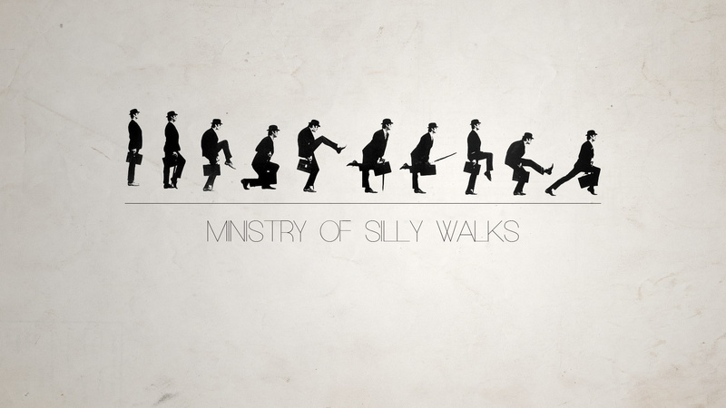 anime, Monty Python, 1080P, minimalism, Ministry Of Silly Walks