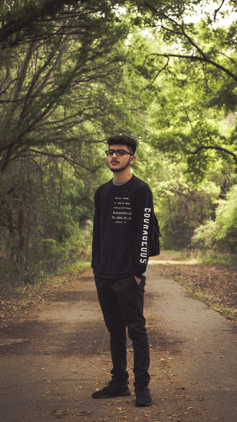 road, ignite, school, 5K, real people, united states, portrait, gainesville, contemplation, christian, joshua 1:9, nature, full length, gospel, glasses