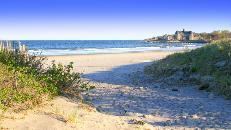 naraggansett, green, ocean, isl, rhode, beach, daytime, grass, pathway, nature and landscapes, near, mansion, 1080P, bushes