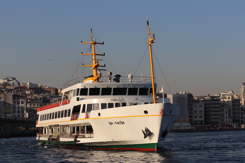 outdoors, landscape, clear sky, port, sky, tourism, nautical vessel, sea, v, waterfront, istanbul, riverboat, nature, ship, travel, shipping, boat, old
