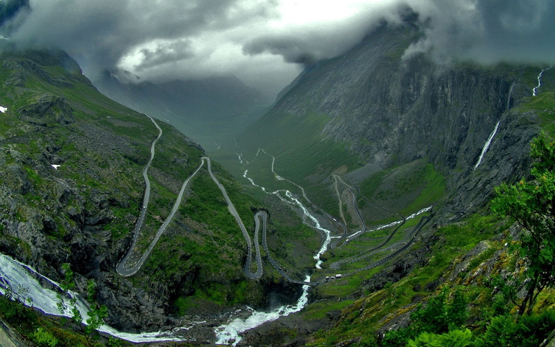 nature, roads, Norway, art, great, mountains, trollstigen, hd, 1080P, x