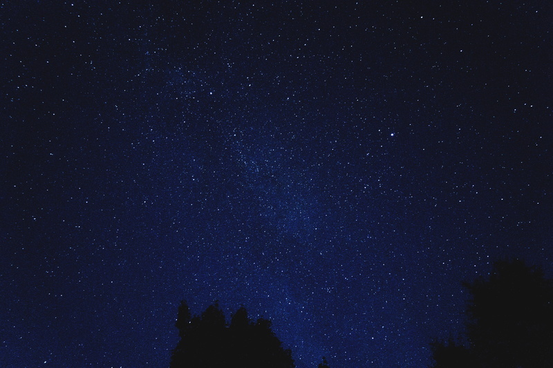 starry sky, dark, galaxy, astrology, tree, beauty in nature, landscape, black Color, star Shape, milky Way, star, nebula, infinity, low angle view, sky
