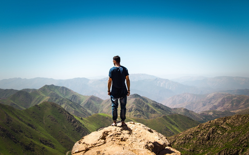 sky, mountine, tranquility, looking at view, scenics - nature, leisure activity, holiday, real people, iran, myworld, vacations, adventure, hivadotme, tranquil scene