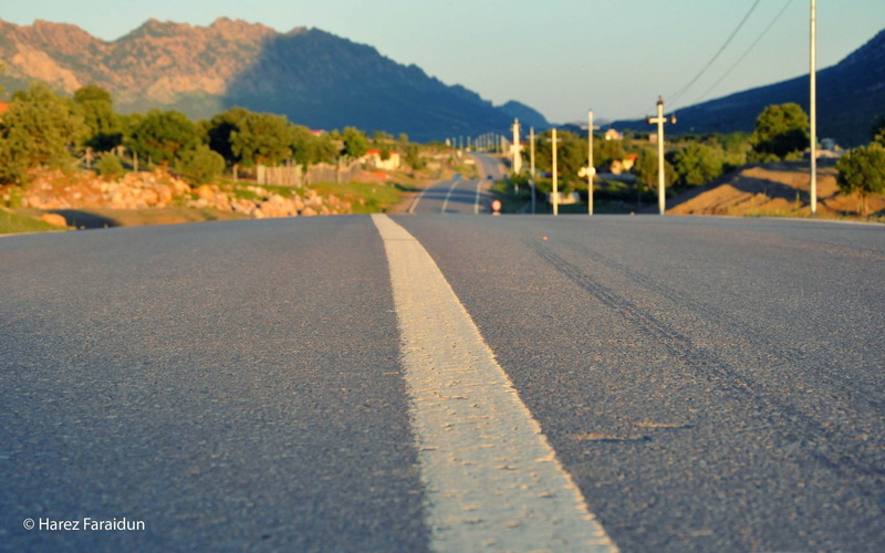 diminishing perspective, empty road, kurdistan, gray, city, marking, day, symbol, sky, street, asphalt, direction, road, 2K, mountain, outdoors