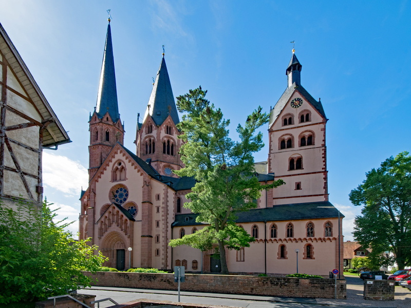 germany, plant, catholicism, christianity, old town, building, 4K, place of worship, Gelnhausen, europe, travel destinations, history, religion, tree