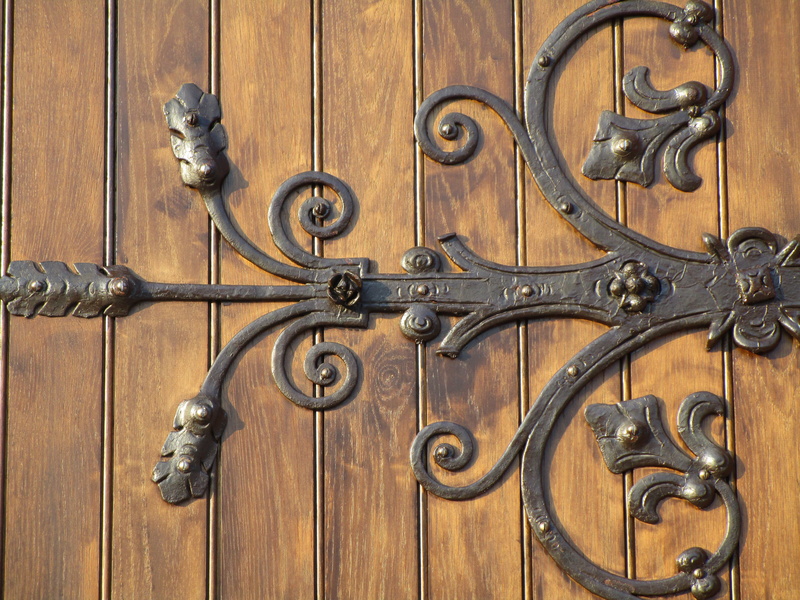 close, wood, no people, door, wooden gate, brown, old, metal, design, safety, full frame, indoors, woods, 5K, wrought iron, wood - material, protection