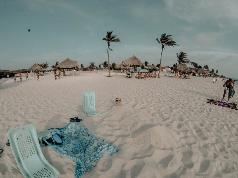 real people, palm tree, trip, tropical climate, group of people, man, water, sea, boy, leisure activity, aruba, incidental people, summer, beauty in nature