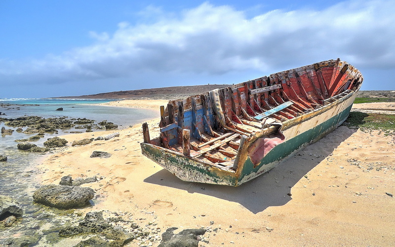 abandoned, sinking, baby beach aruba, nautical vessel, shipwreck, coastline, scenics - nature, water, ship, transportation, land, cloud - sky, beach, mode of transportation