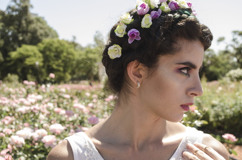 headshot, photoshoot, beauty, person, young adult, beautiful woman, attractive, makeup, headband, flowering plant, close -up, model, hair, flower garden