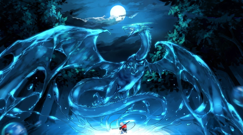 fantasy art, Moon, 1080P, creature, dragon, anime