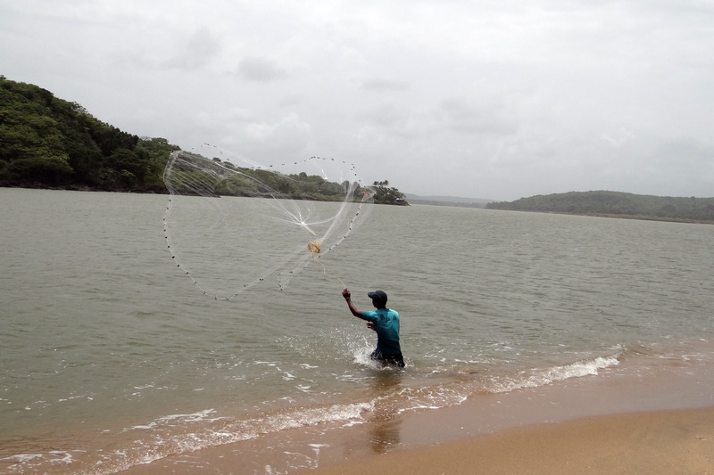 childhood, Terekhol River, mouth, sea, leisure activity, boys, water, child, beach, 4K, Fishing, land, sky, vacations, outdoors, males, one person, goa