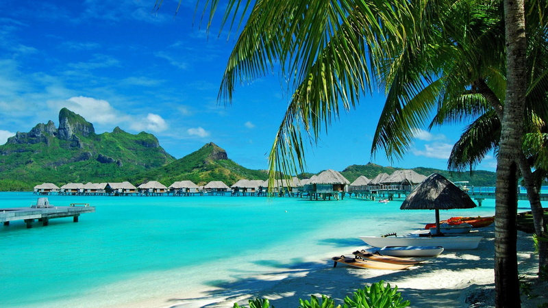 hut, hd, resort, beach, hotel, nature, ocean, tropical, 1080P