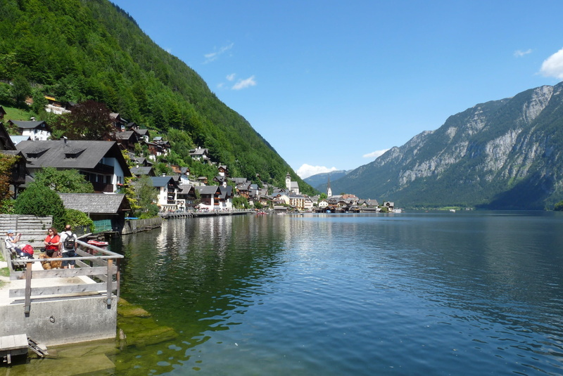mode of transportation, nature, architecture, village, Hallstatt, reflection, Landscape, water, house, sky, Austria, building, building exterior, austria