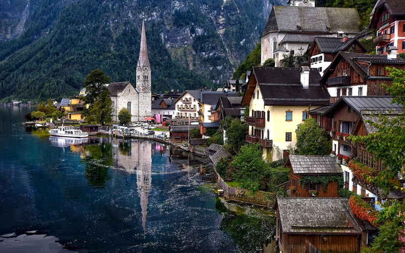 720P, lake, austria, hallstatt
