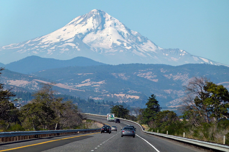 the way forward, car, mountain range, outdoors, Mt Hood, motion, oregon, road trip, scenics - nature, plant, on the move, cold temperature, peak, Mountain