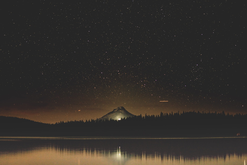 lake, space and astronomy, tranquil scene, star - space, galaxy, starry, night, hd, mountain peak, idyllic, nature, hiking, mt hood, 8K, camp