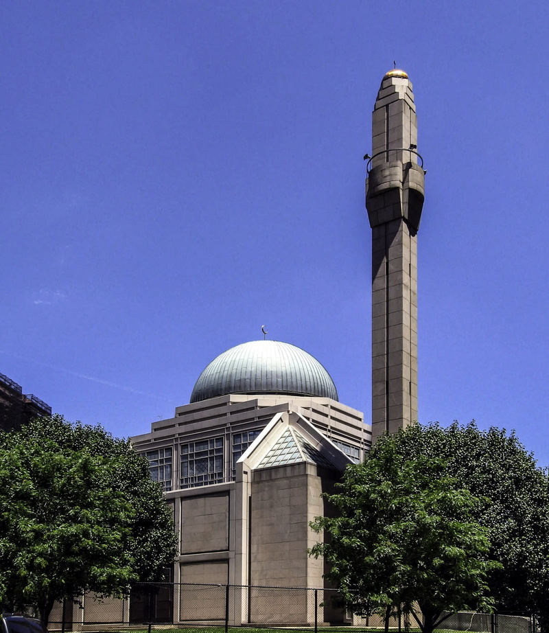 architectural column, sky, architecture, mosque, travel destinations, outdoors, no people, public domain, photo, 1080P, Islamic Cultural Center of New York