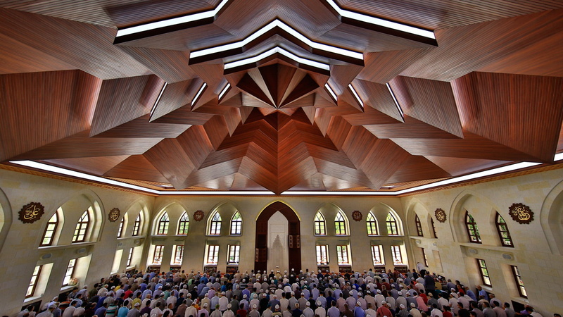sufism, indoors, islam, somuncubaba, architecture, tomb, group of people, interior, in administration, mosque, belief, ornate, praying, building, stage