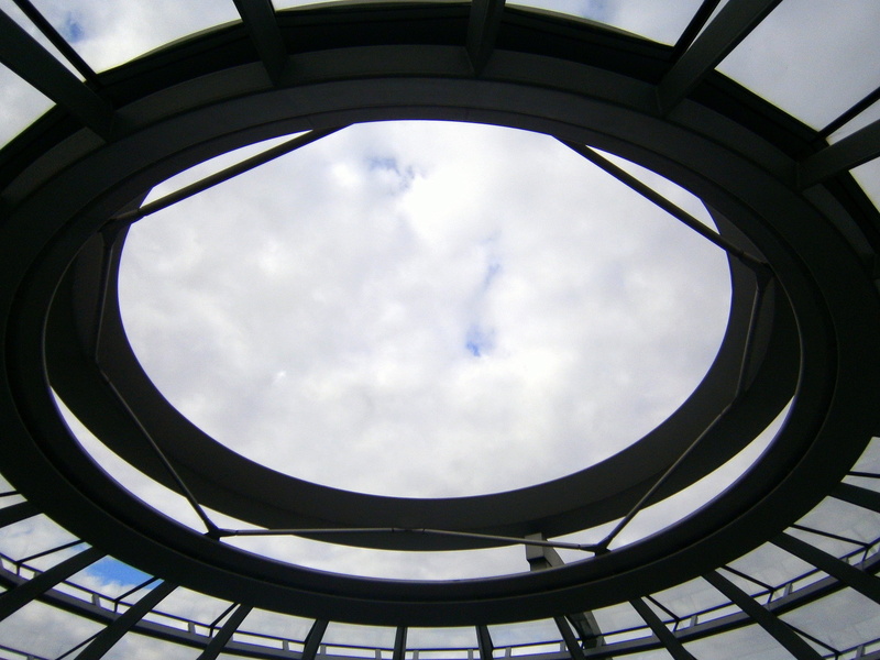 Berlin, geometric shape, outdoors, Germany, architecture And Buildings, high, modern, staircase, blue, government, window, circle, transparent, shape, glass dome