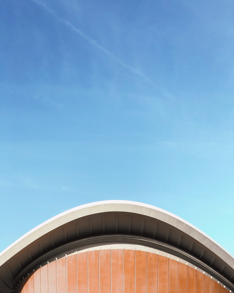 arch, office building, arts culture and entertainment, convention center, tower, connection, daytime, control tower, blue, cloud - sky, hangar, built structure