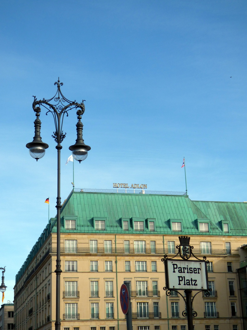 city, building, street, 4K, sky, western script, blue, communication, no people, sign, clear sky, hotel adlon, day, nature, paris burst, low angle view