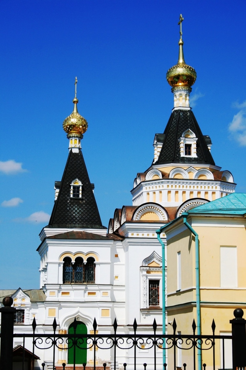 architecture, onion domes, nature, towers, spirituality, church, sky, blue, belief, low angle view, 1080P, travel destinations, built structure, outdoors