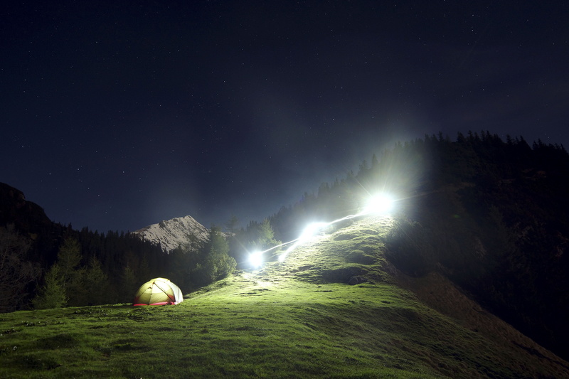 astronomy, highland, green color, star - space, dark, nature, valley, grass, tranquility, trees, travel, scenics - nature, yellow, tent, environment, land