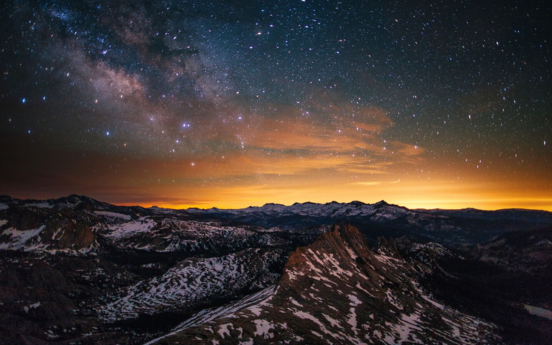 starry, astronomy, 4K, night, tranquility, photography, idyllic, space, galaxy, sky, tranquil scene, k, desktop, landscape, star - space, snow, no people