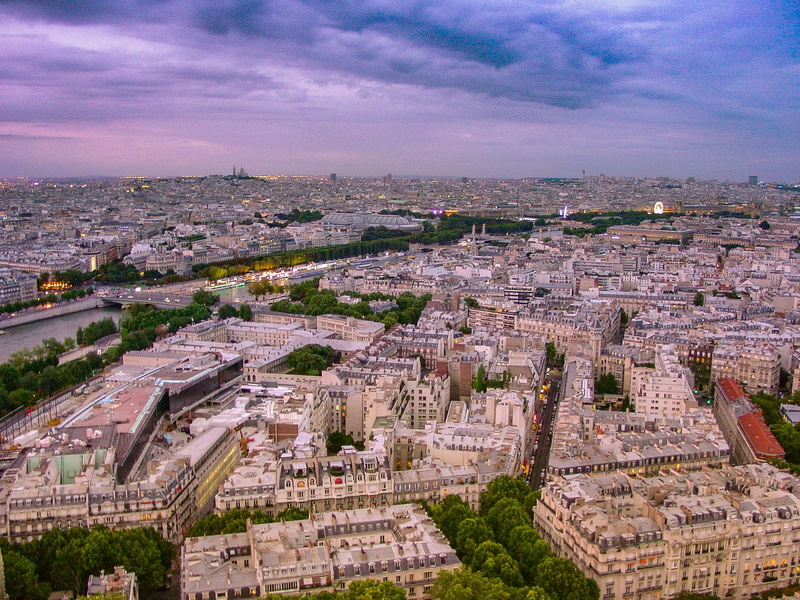no people, travel destinations, street, sky, built structure, tower, high angle view, city, cloud - sky, cityscape, nature, view, paris, building, residential district