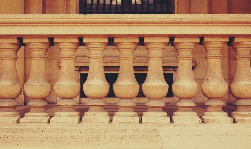 paris, french, european, architectural column, arrangement, brown, balusters, louvre, day, no people, building, landmark, landscape, famous, old, building exterior