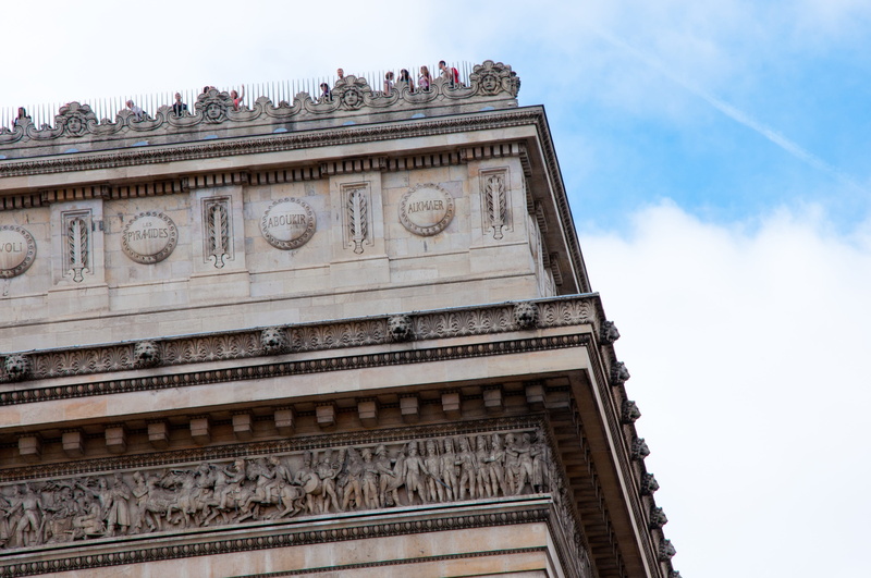 the champs-elysees, iconic, arc, low angle view, 4K, sculpture, details, building exterior, city, the past, art and craft, ancient, cloud - sky, ornate