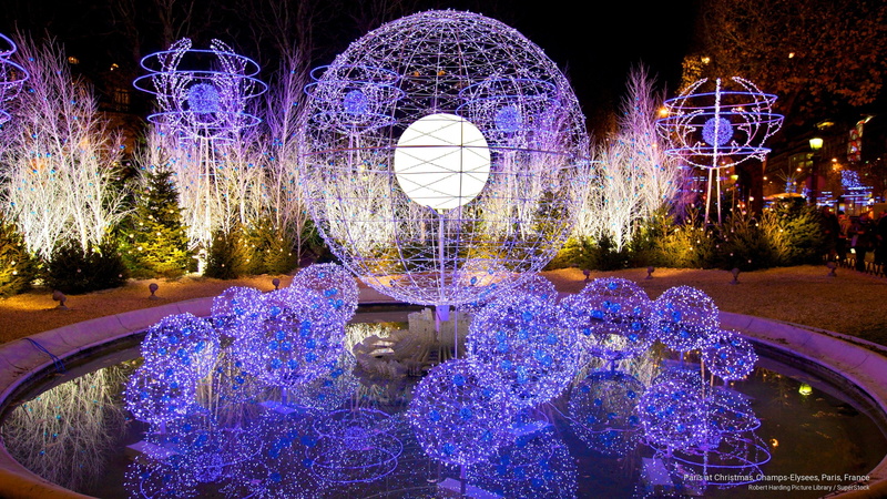 elysees, champs, france, christmas, 2K, paris, Holidays
