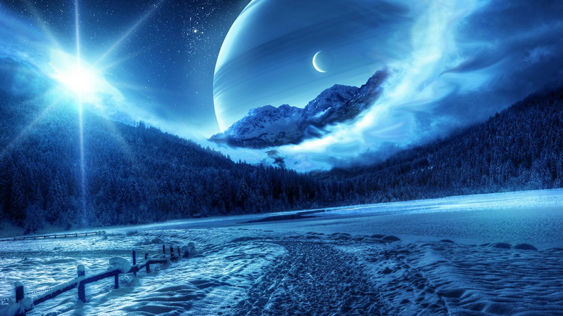 ice, digital art, 1080P, nature, blue, planet, backround, winter