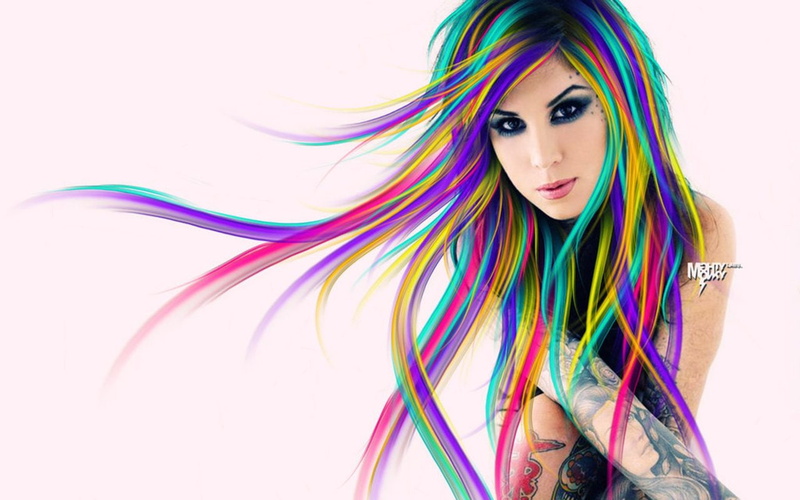 s, Tattoo, Kat Von D, 720P, Models, skin, black, women