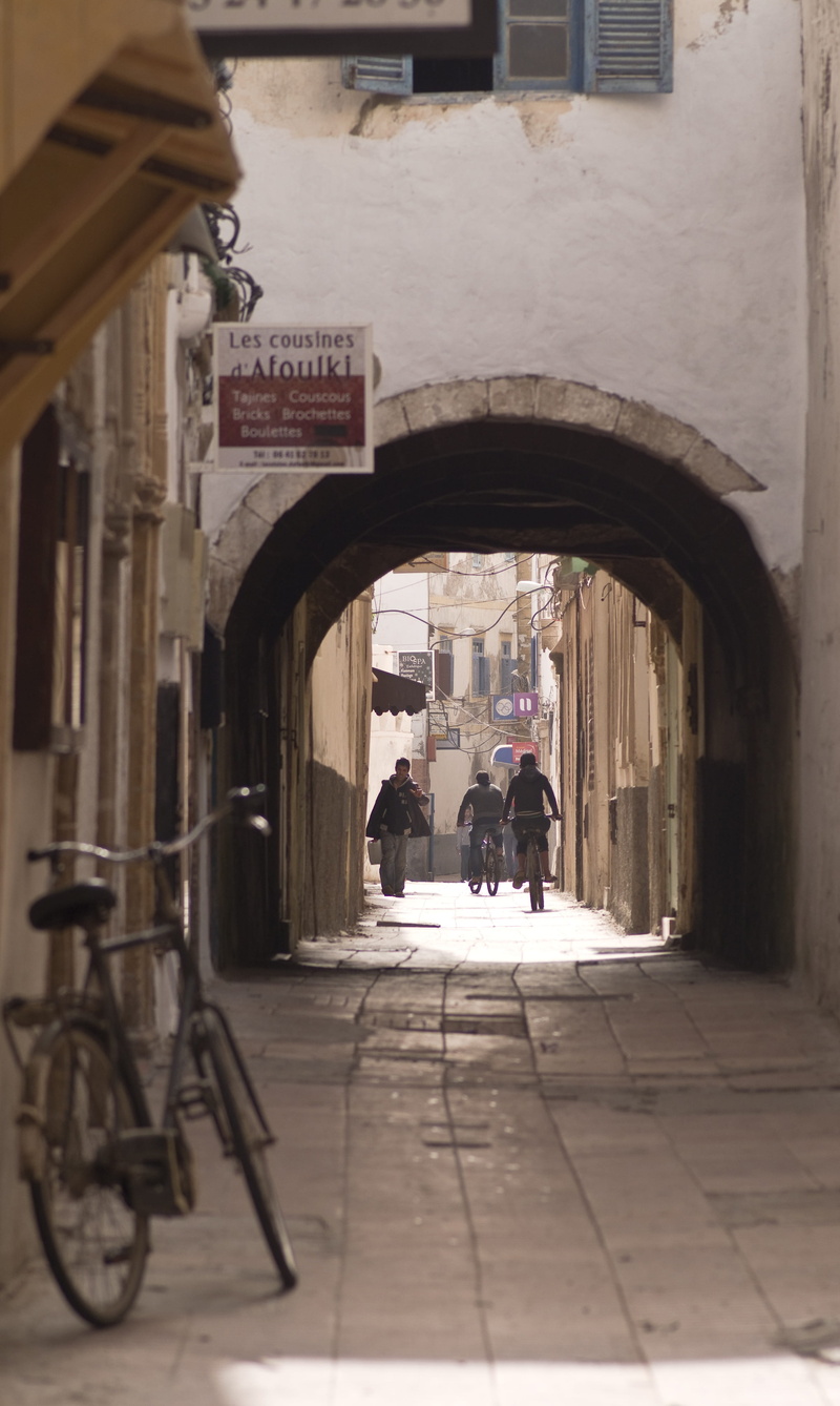 Essaouira, walking, women, direction, city, Summer, day, people, outdoors, bicycle, footpath, full length, real people, building, built structure, Medina
