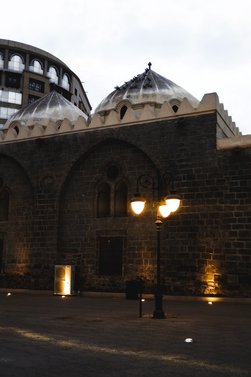 4K, bird, no people, built structure, outdoors, building, medina, architecture, sidewalk, dusk, belief, spirituality, arch, nature, saudi arabia, illuminated