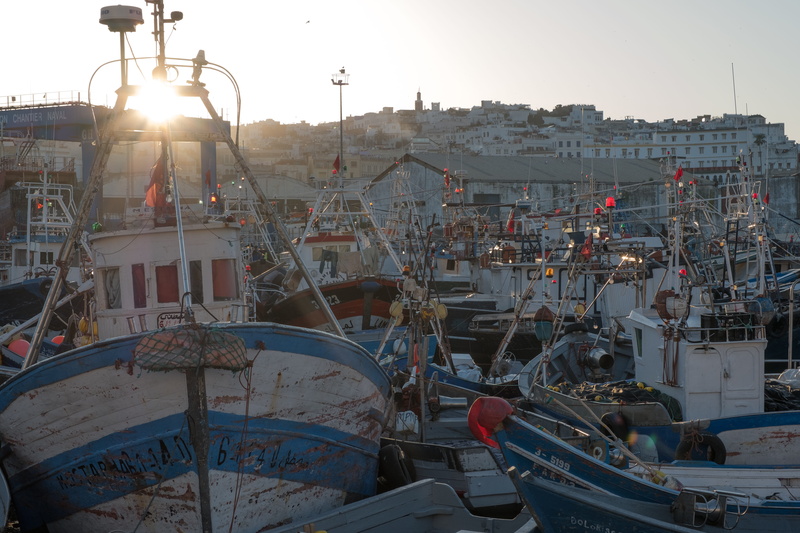 outdoors, vessel, poisson, sun, boat, pier, vehicle, sky, sunset, nautical vessel, waterfront, landscape, built structure, city, tanger, building exterior