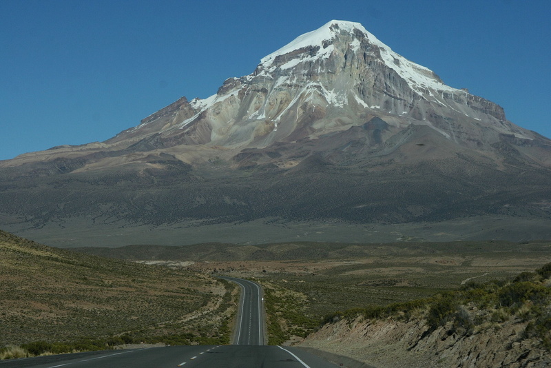 snow, mountain, landscape, nature, environment, mode of transportation, no people, Sajama, motor vehicle, 2K, road, travel destinations, transportation